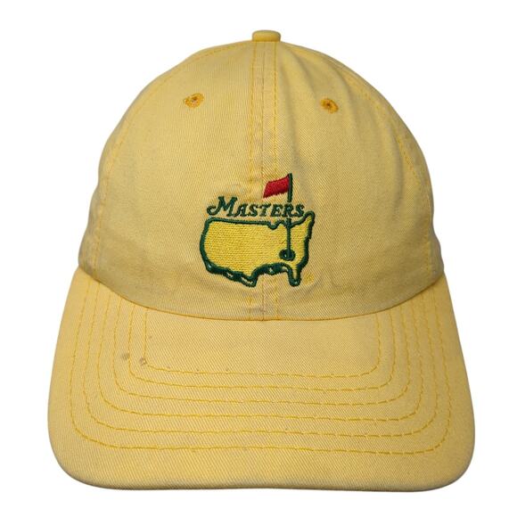 Masters by American Needle Slideback Hat Yellow Embroidered Logo Golf - Picture 1 of 9